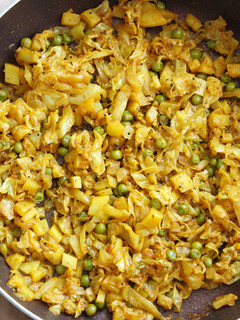 A picture of Cabbage with Fennel Seeds Curry.