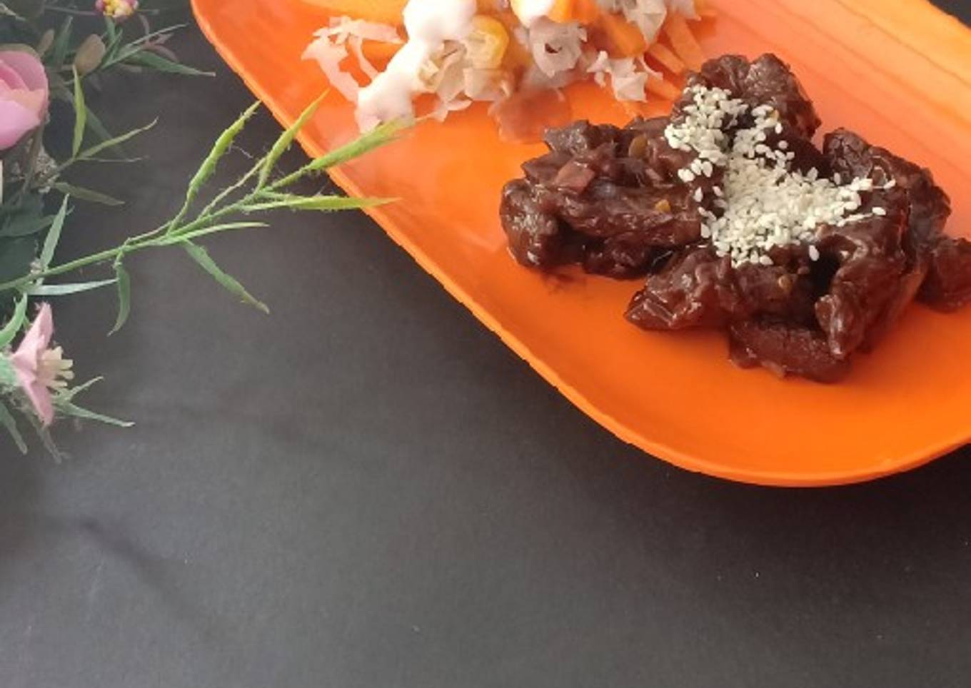 Bulgogi (Korean Food) and Japanese Salad