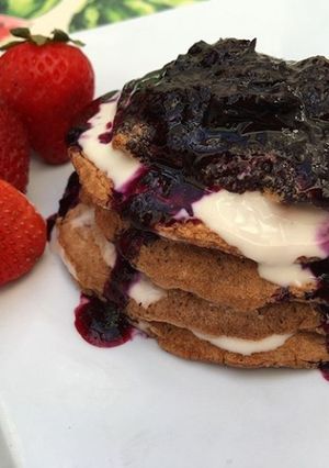 Una foto de Pancakes de cacao