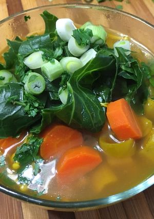 A picture of Vegan Dinosaur Soup.