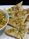 Garlic Bread Toast with corn chaat
