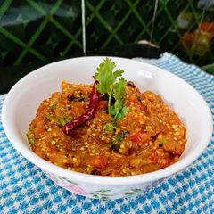 A picture of Bengan, Tomato Bhartha/Brinjal Tomato.