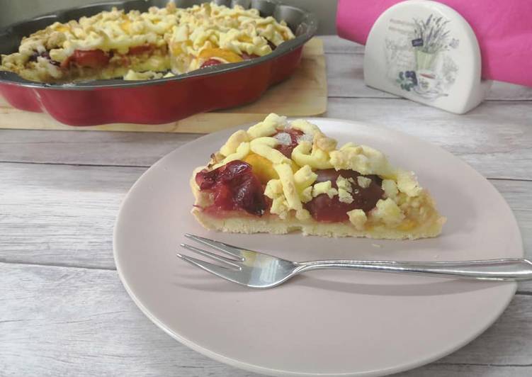 Glutén-, tej- és tojásmentes gyümölcsös pite recept foto