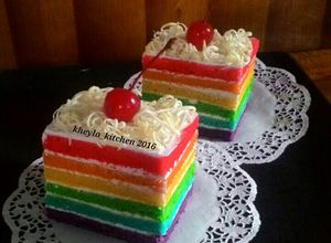 Foto resep Rainbow Cake Kukus Ny.Liem Super Lembut