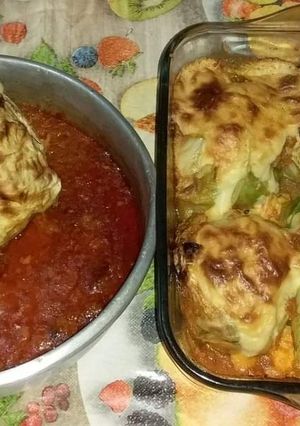 صورة لوصفة كرنب (ملفوف) محشي محمر في الفرن