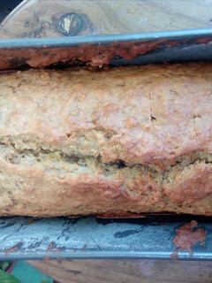 Una foto de Budín de avena, pasas y banana