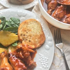 Inspired Chicken Wings with Honey Spicy BBQ sauce A picture of Inspired Chicken Wings with Honey Spicy BBQ sauce.