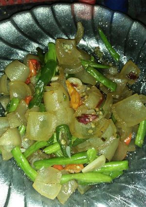 Foto resep Tumis kikil campur buncis.