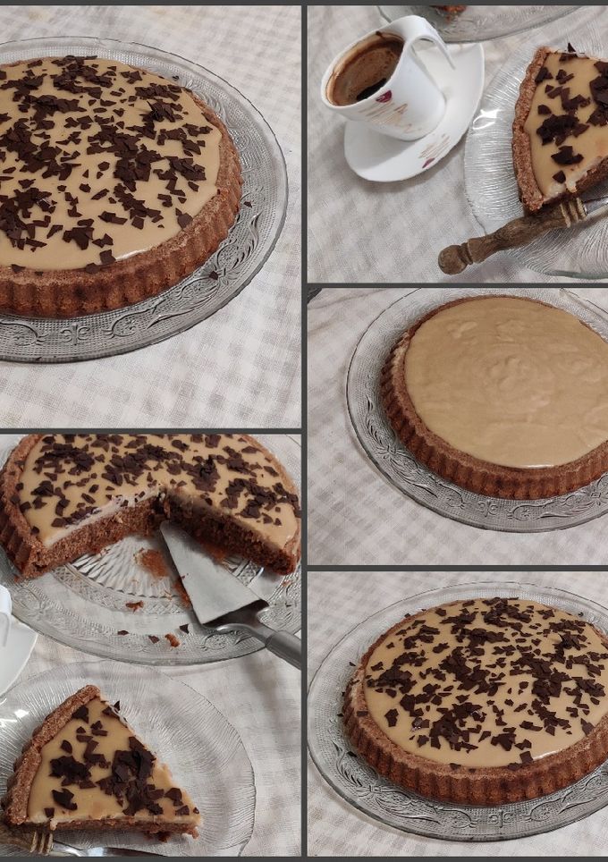 صورة لوصفة تارت اسفنجي مع بودينغ التوفي🥧🍮