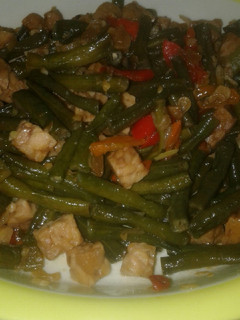 Foto resep Oseng kacang panjang + tempe