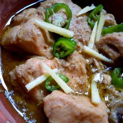 A picture of White chicken karhai.