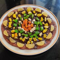 A picture of Chocolate paratha pizza.