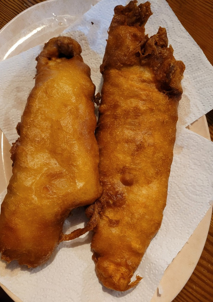 Una foto de Milanesa de merluza a la inglesa (con cerveza)