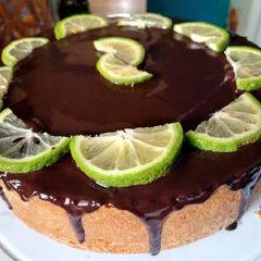 Lemon Cake with Chocolate drips A picture of Lemon Cake with Chocolate drips.