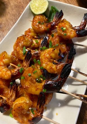 A picture of Grilled Honey Prawns Skewers (Bali Style).
