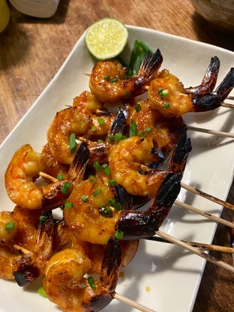 Easy Way Prepare Recipe Grilled Honey Prawns Skewers (Bali Style) that is Can Pamper Your Tongue, Addictive}