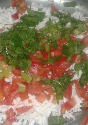 A picture of Paneer or tomato ka salad.