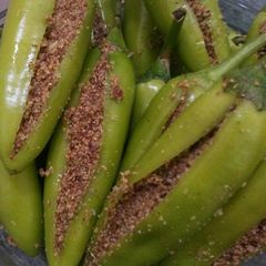 Green chilli pickle A picture of Green chilli pickle.