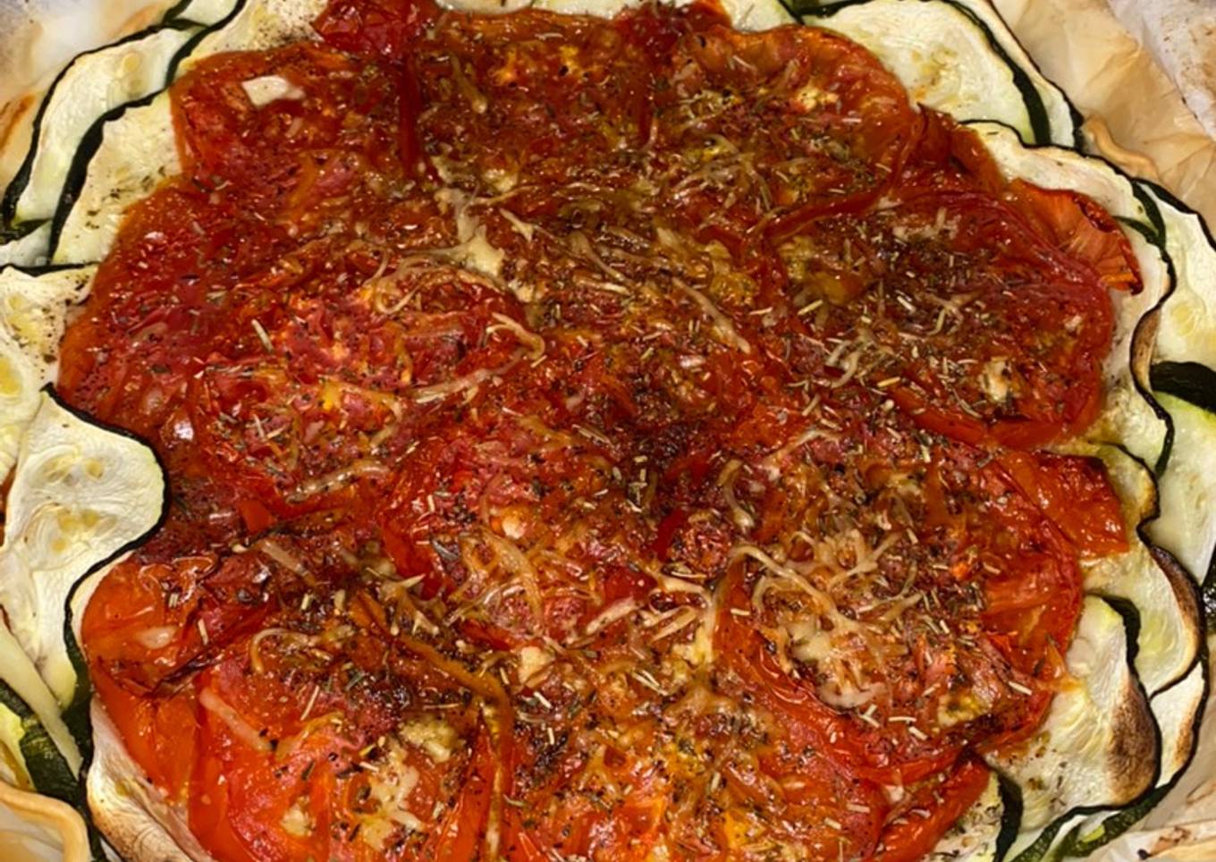 Tarta de tomate y calabacín