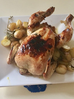 A picture of Whole Baked Chicken*very easy* with Baked Baby Potatoes.