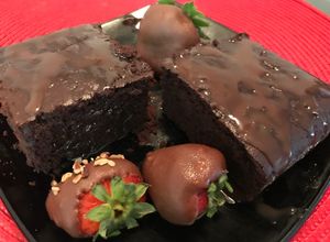 Una foto de Brownie de chocolate y nutella