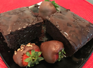 Una foto de Brownie de chocolate y nutella