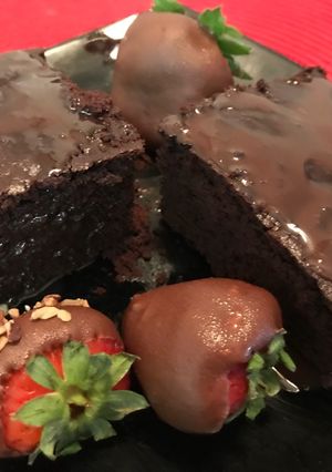 Una foto de Brownie de chocolate y nutella