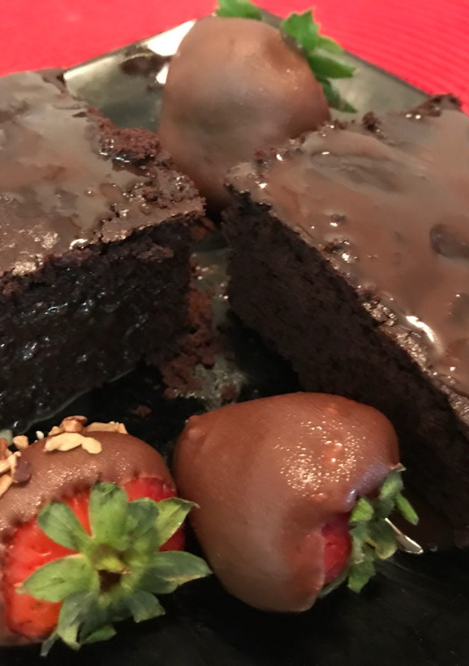 Una foto de Brownie de chocolate y nutella