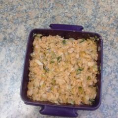 A picture of Hake fish salad.