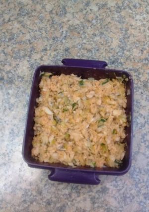 A picture of Hake fish salad.