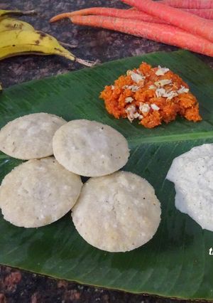 A picture of Banana Coconut Idly......kids special.