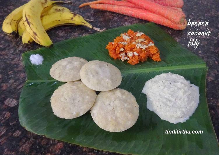 How to Prepare Quick Banana Coconut Idly……kids special