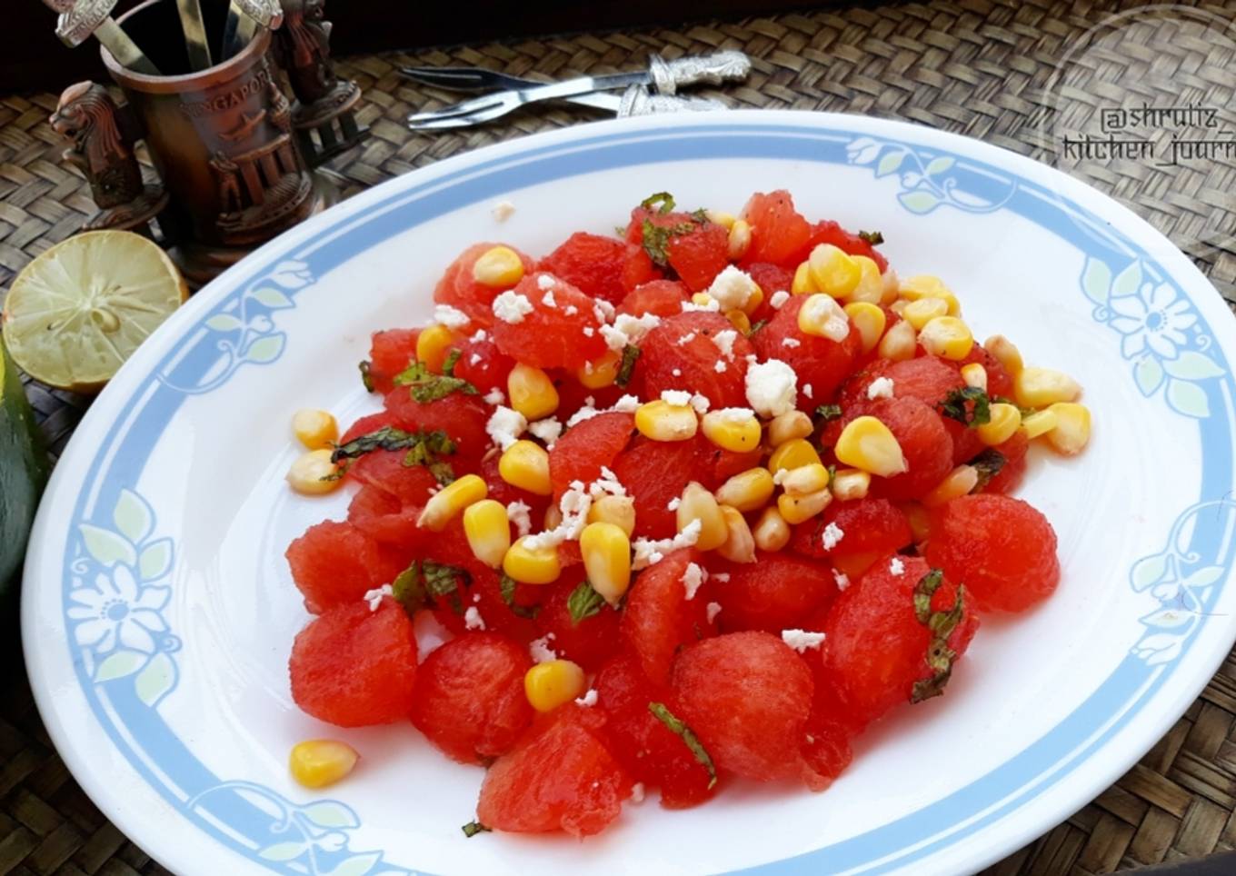 Watermelon corn salad