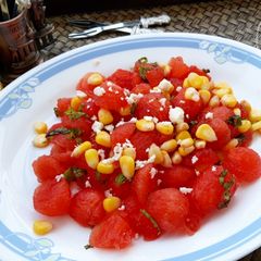A picture of Watermelon corn salad.