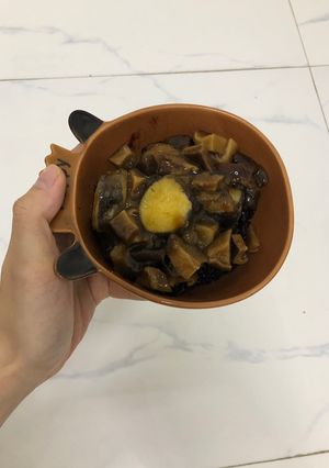Hình của món Đậu hũ trứng sốt nấm.