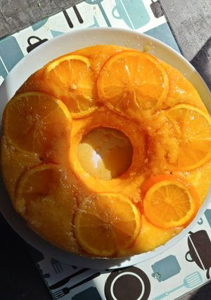 Una foto de Tarta invertida de naranja
