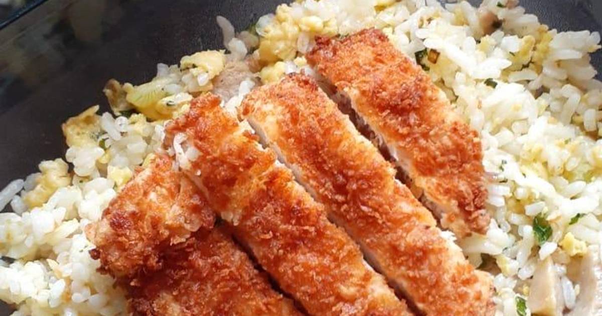 Resep Nasi goreng wortel pentol mentega dan chicken katsu oleh Chusnul