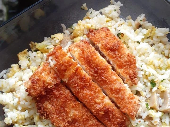 Cara Mudah Membuat Resep Nasi goreng wortel pentol mentega dan chicken katsu yang  Bikin Ketagihan Anti Ribet, Lezat