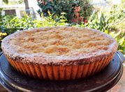 Una foto de crumble de manzana harina 0000