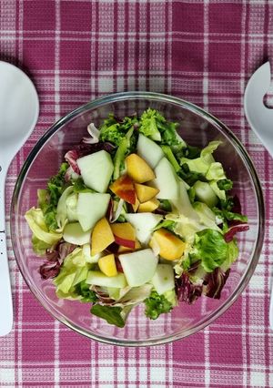 A picture of Nectarine and Barattiere Cucumber Salad.