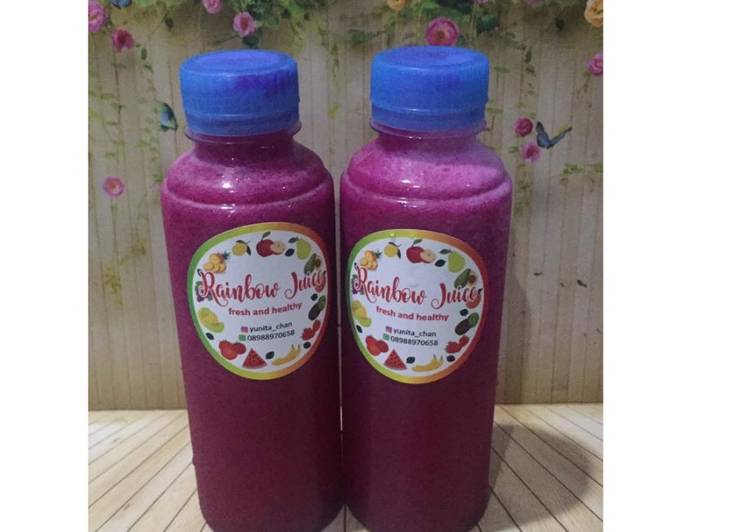 Langkah Mudah untuk Menyiapkan Diet Juice Drgaon Fruit Red Radish Plum Orange Anti Gagal