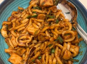 Gambar Mee Udon Goreng Sotong