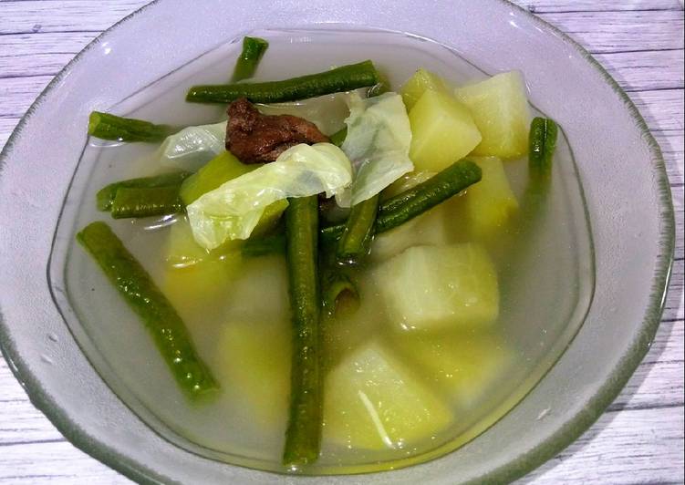 Proses mengolah Sayur bening asam sunti Anti Gagal