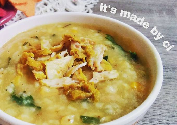 Resep 03 Chicken Corn Curry Porridge Bubur Kari Ayam Jagung Simpel