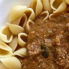 A picture of Beef Tacos or Mexican Bolognese Sauce.