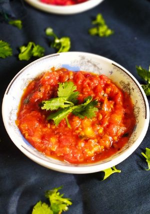 A picture of Roasted Tomato Bharta.