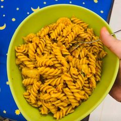 A picture of Pasta with simple spices.