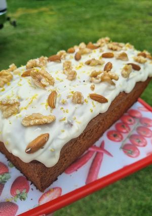 Una foto de Leicaj (budín judío de miel y nueces)