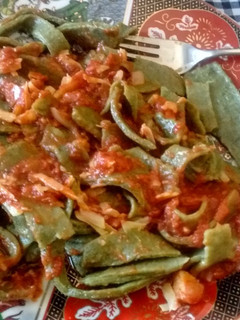 Una foto de Fideos de kale biodinámico