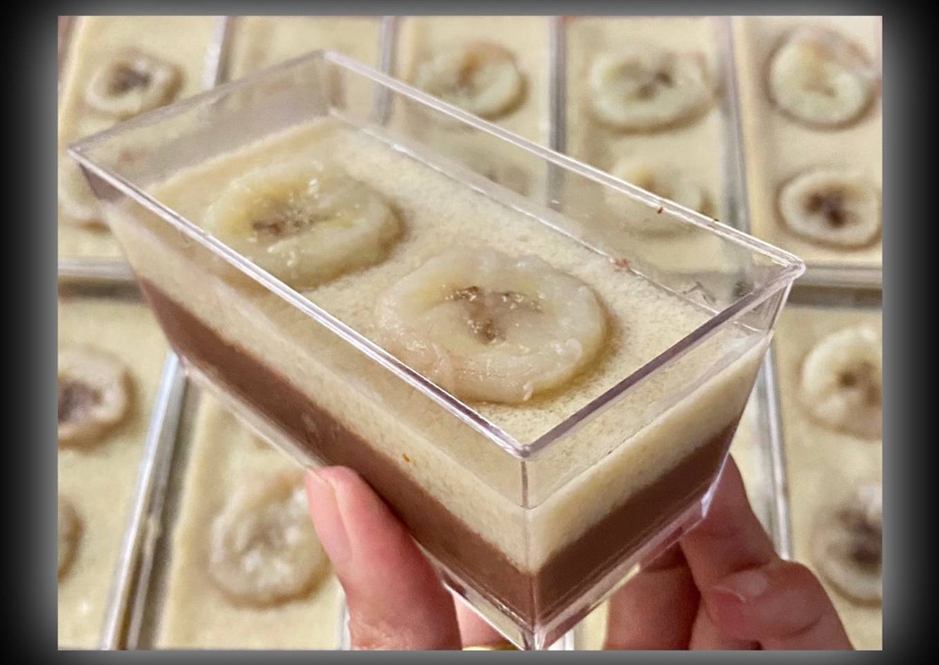 Pudding Pisang Coklat plus Biskuit Selamat